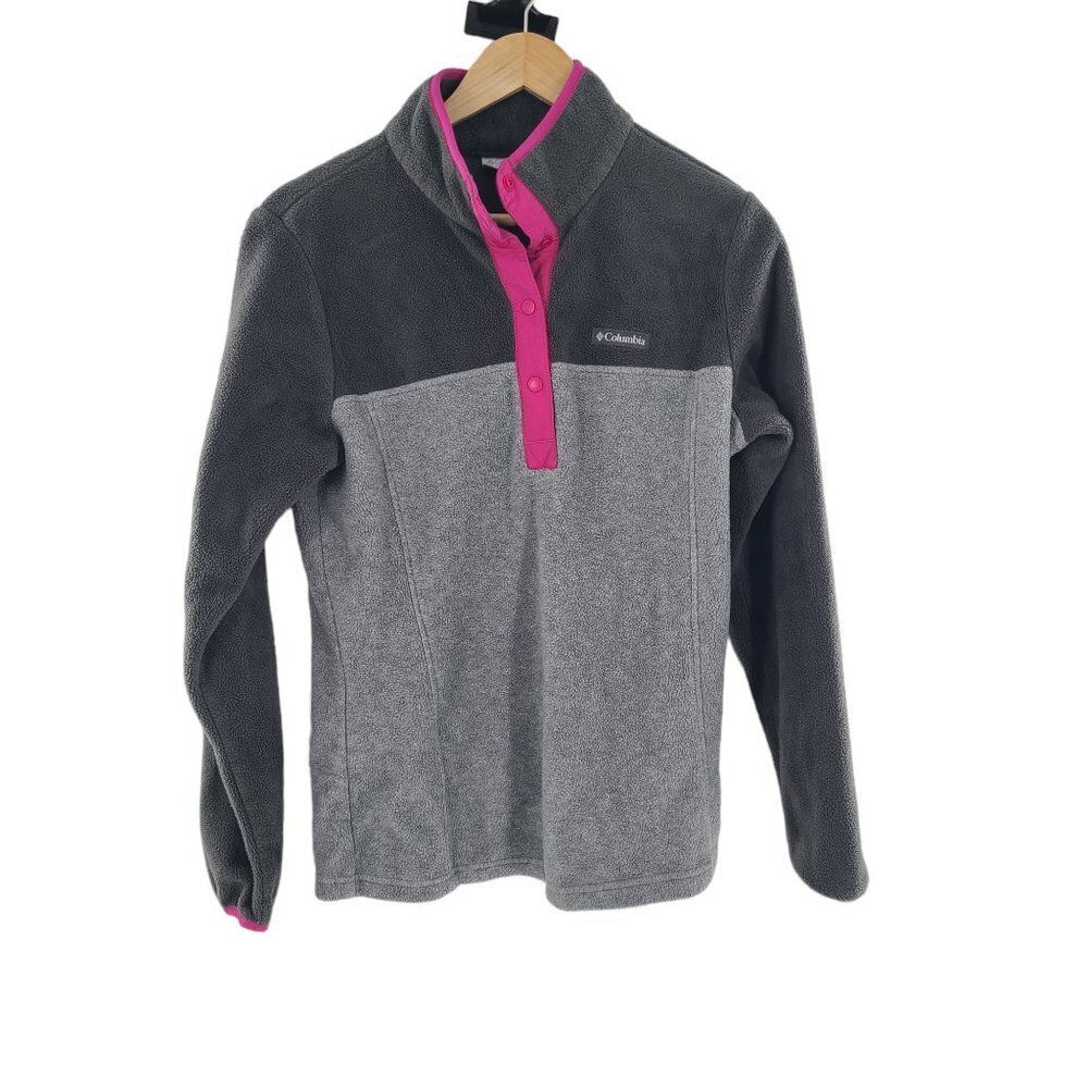 Columbia Women's Benton Springs Half‎ Snap Pullover Medium Gray Mock neck Fleece